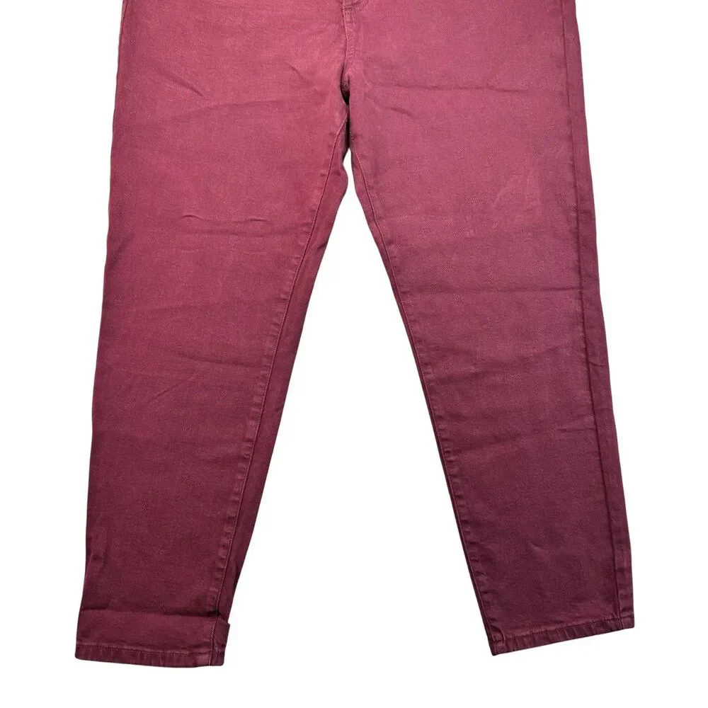 Michael Kors Pants Women's 16 Red Selma Skinny Ankle Merlot High-Rise Cotton NWT